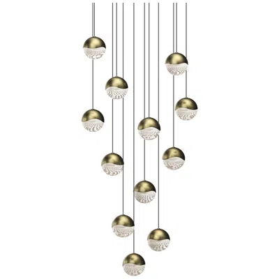 Sonneman Grapes 16.25" Wide Round 12-light Brass Led Pendant