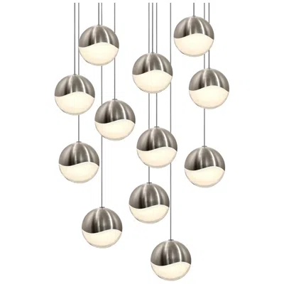 Sonneman Grapes 17" Wide 12-light Satin Nickel Led Pendant