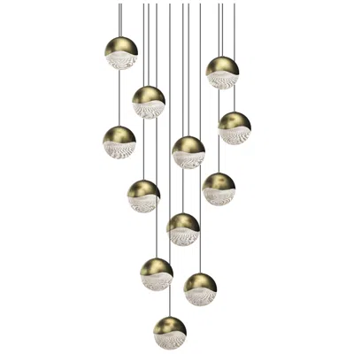 Sonneman Grapes 17" Wide Round 12-light Brass Led Pendant