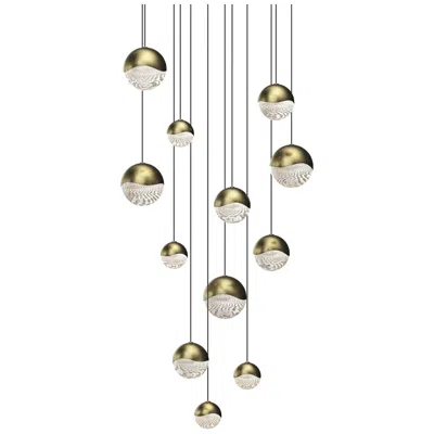 Sonneman Grapes 17" Wide Round 12-light Brass Led Pendant