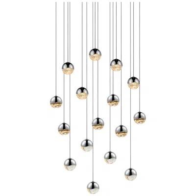 Sonneman Grapes 22.5" Wide 16.light Polished Chrome Small Square Led Pendant
