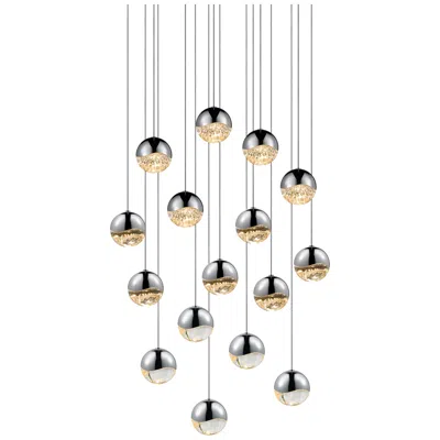 Sonneman Grapes 23.25" Wide 16.light Polished Chrome Medium Square Led Pendant