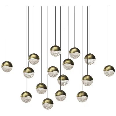 Sonneman Grapes 23.25" Wide Square 16-light Brass Led Pendant