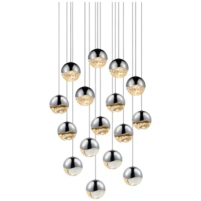 Sonneman Grapes 23.75" Wide 16.light Polished Chrome Large Square Led Pendant