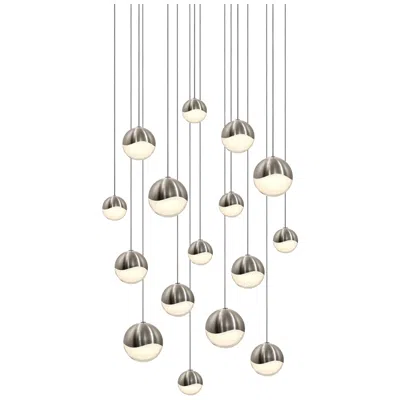Sonneman Grapes 23.75" Wide 16-light Satin Nickel Square Pendant