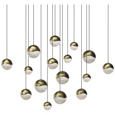 Sonneman Grapes 23.75" Wide Square 16-light Brass