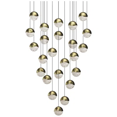 Sonneman Grapes 27" Wide Round 24-light Brass Led Pendant