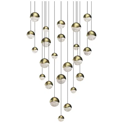 Sonneman Grapes 27" Wide Round 24-light Brass Led Pendant