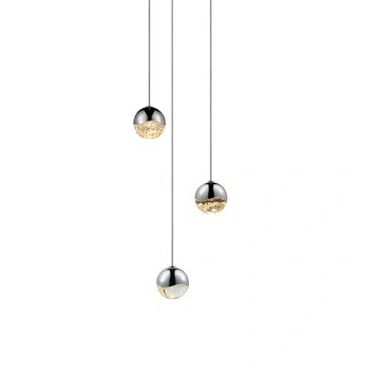 Sonneman Grapes® 3 - Light Cluster Globe Led Pendant In Polished Chrome