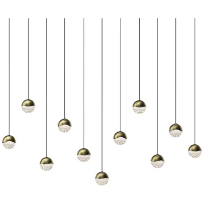 Sonneman Grapes 36.25" Wide Rectangle 11-light Brass Led Pendant