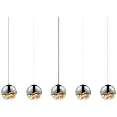 Sonneman Grapes 37.25" Wide 5.light Polished Chrome Medium Led Pendant