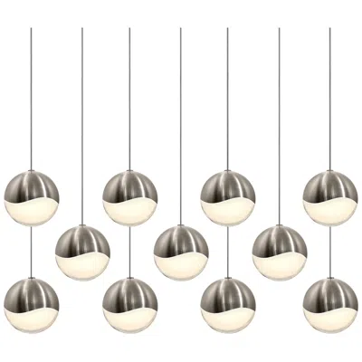 Sonneman Grapes 37.5" Wide 11.light Satin Nickel Large Led Pendant