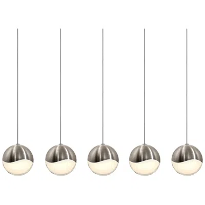 Sonneman Grapes 37.75" Wide 5.light Satin Nickel Large Led Pendant