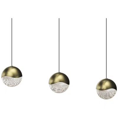 Sonneman Grapes 37.75" Wide Rectangle 3-light Brass Led Pendant