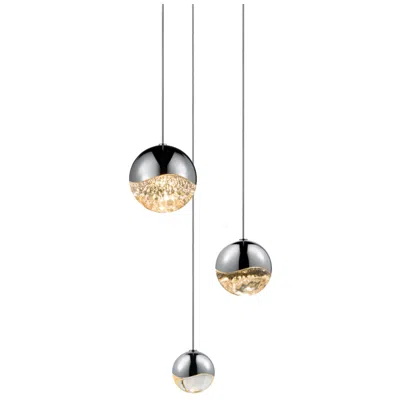 Sonneman Grapes 3-light Led Pendant In Chrome By