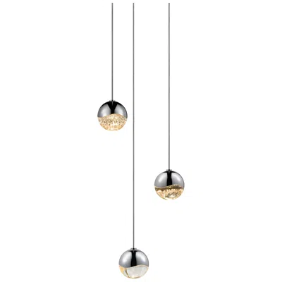 Sonneman Grapes 7" Wide 3-light Polished Chrome Led Pendant