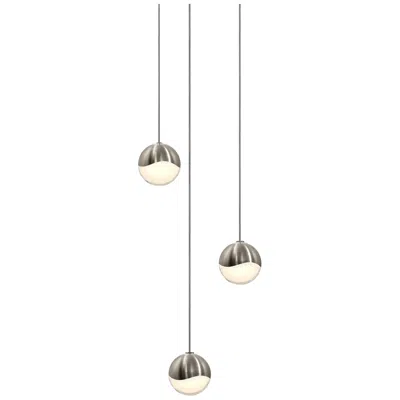 Sonneman Grapes 7" Wide 3-light Satin Nickel Led Pendant