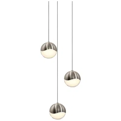 Sonneman Grapes 7.75" Wide 3-light Satin Nickel Led Pendant