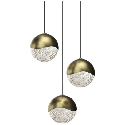Sonneman Grapes 7.75" Wide Round 3-light Brass Led Pendant