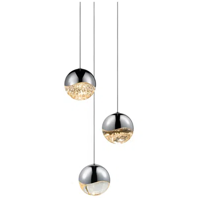 Sonneman Grapes 8 1/4"w Polished Chrome 3-light Led Mini Pendant