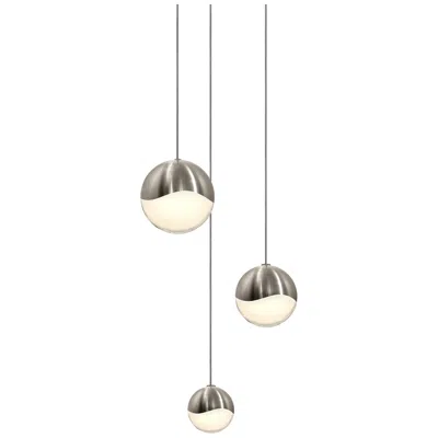 Sonneman Grapes 8.25" Wide 3-light Satin Nickel Led Pendant