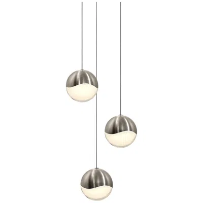 Sonneman Grapes 8.25" Wide 3-light Satin Nickel Led Pendant