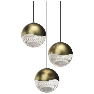 Sonneman Grapes 8.25" Wide Round 3-light Brass Led Pendant