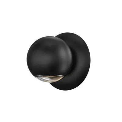 Sonneman Hemisphere Metal Led Flush Mounted Sconce In Textured Black