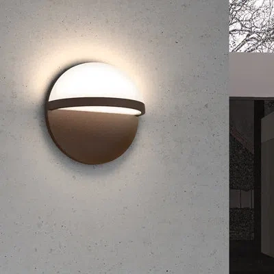 Sonneman Inside-out 1 - Light Led Dimmable Flush Mount In Textured Bronze