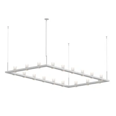 Sonneman Intervals® 18 - Light Led Kitchen Island Rectangle Pendant In White,etched