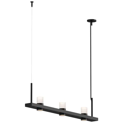 Sonneman Intervals 48.25" Wide Satin Black Cylinder Uplight Led Pendant