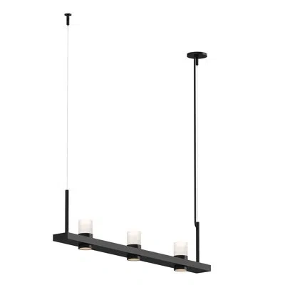 Sonneman Intervals® 6 - Light Kitchen Island Linear Led Pendant In Etched,satin Black