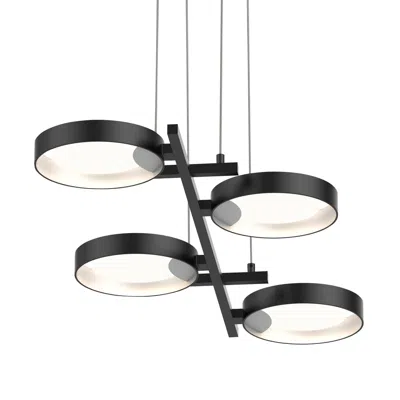 Sonneman Light Guide 37.5" Wide 4.light Satin Black Ring Led Pendant