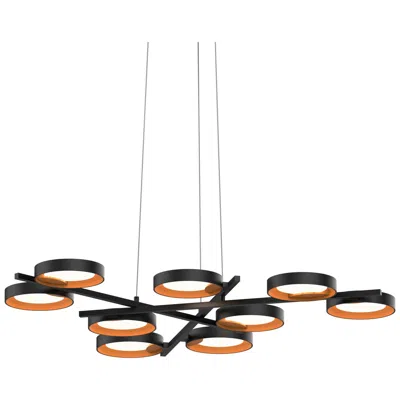 Sonneman Light Guide 48.25" Wide 9.light Satin Black Ring Led Pendant