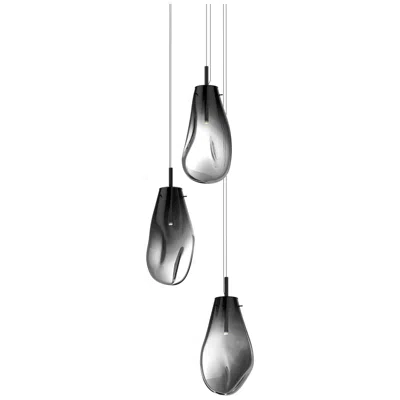 Sonneman Liquid 22.5" Wide 3-light Satin Black Pendant