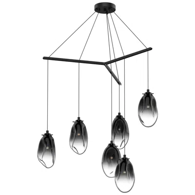 Sonneman Liquid 39.25" Wide 6-light Satin Black Pendant