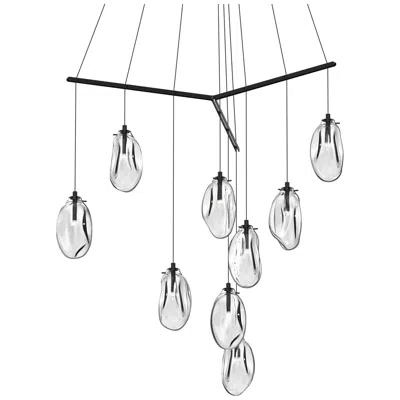 Sonneman Liquid 51" Wide 9-light Satin Black Pendant