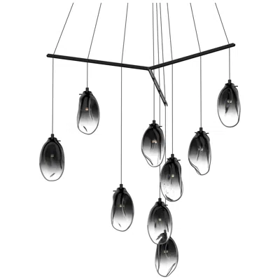 Sonneman Liquid 51" Wide 9-light Satin Black Pendant