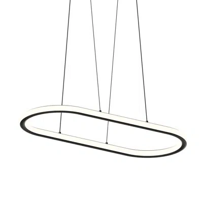 Sonneman Luna 2 - Light Kitchen Island Geometric Led Pendant In Black