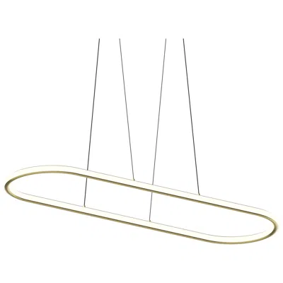 Sonneman Luna 61.5" Wide Brass 3500k Racetrack Pendant