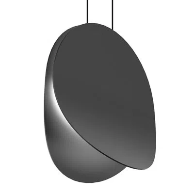 Sonneman Malibu Discs 1 - Light Unique Geometric Led Pendant In Satin Black