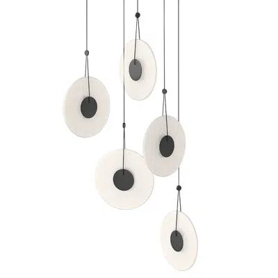 Sonneman Meclisse 21 1/2"w Satin Black 5-light Led Pendant