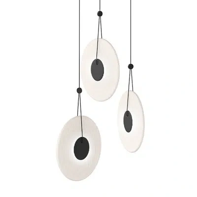 Sonneman Meclisse 3 - Light Cluster Geometric Led Pendant In Etched,satin Black