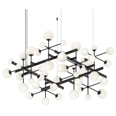 Sonneman Nebula Square 61" Wide Led Chandelier Standard Satin Black 240" C