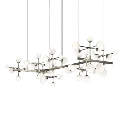 Sonneman Nebula - Zig Zag Led Chandelier In Satin Nickel
