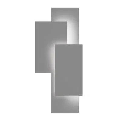 Sonneman Offset Panels Led Outdoor Wall Sconce In Textured Gray