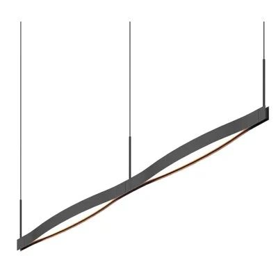 Sonneman Ola 2 - Light Kitchen Island Linear Led Pendant In Satin Black