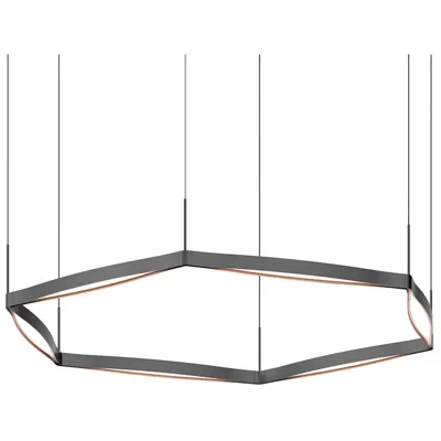 Sonneman Ola 55" Wide 6-light Satin Black Led Pendant