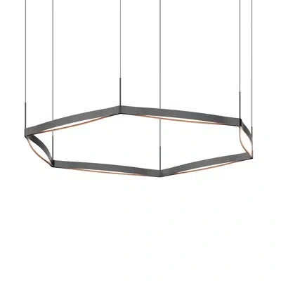 Sonneman Ola 6-light Led Statement Geometric Led Pendant In Satin Black