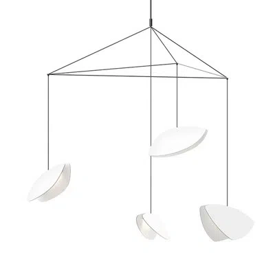 Sonneman Papillons™ 4 - Light Unique / Statement Geometric Led Pendant In Satin Black
